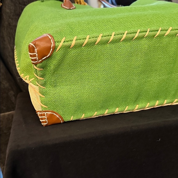 MSC Mainstreet Collection Green Polka Dot Straw Tote Bag - Picture 5 of 5